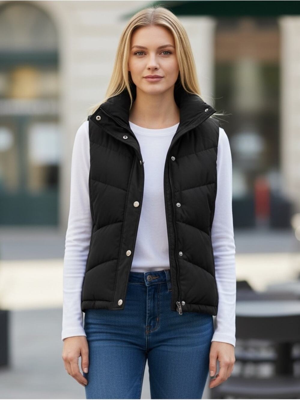 KENNETH COLE REACTION Women’s Medium Black Down Puffer Vest